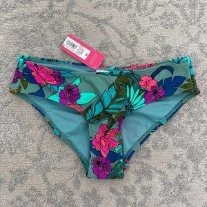 Xhilaration Floral Bikini Bottom XS Cheeky Cinched Back NWT